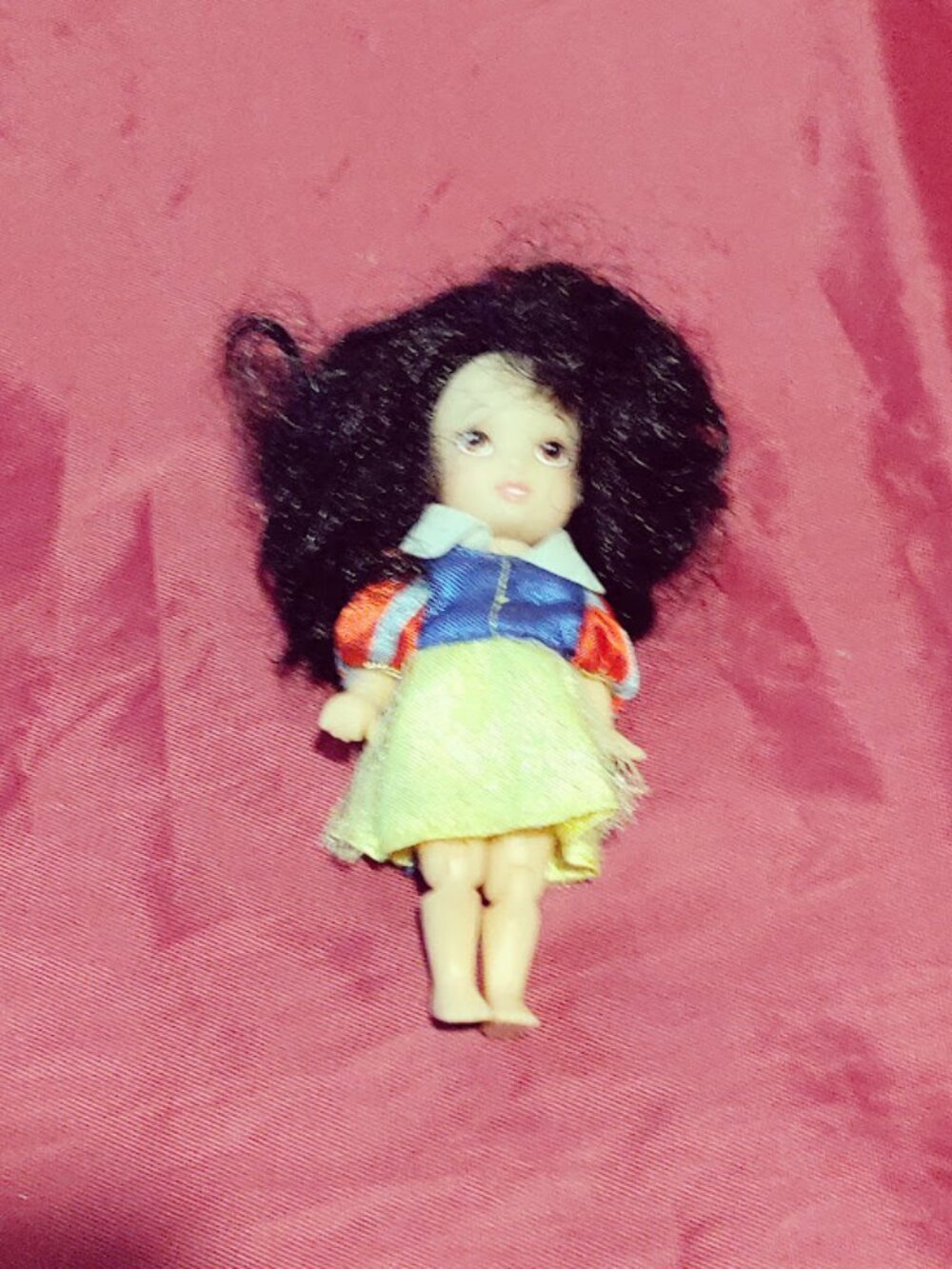 Small Princess Mini Doll Blue Yellow Dress